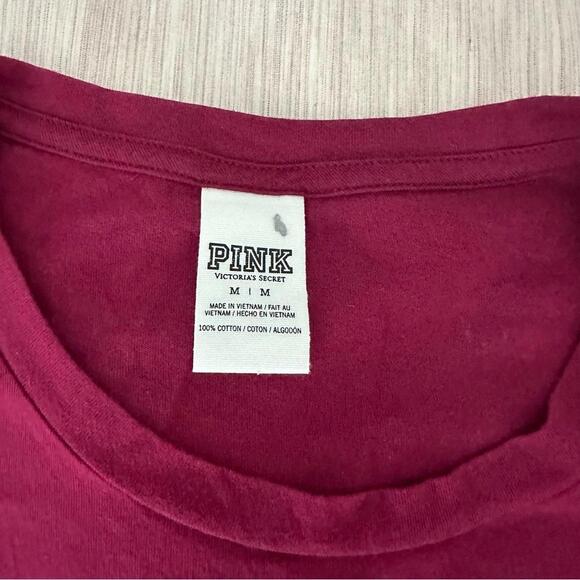 Pink Victorias Secret T-Shirt Logo Spellout Sequins Tee - Picture 3 of 3